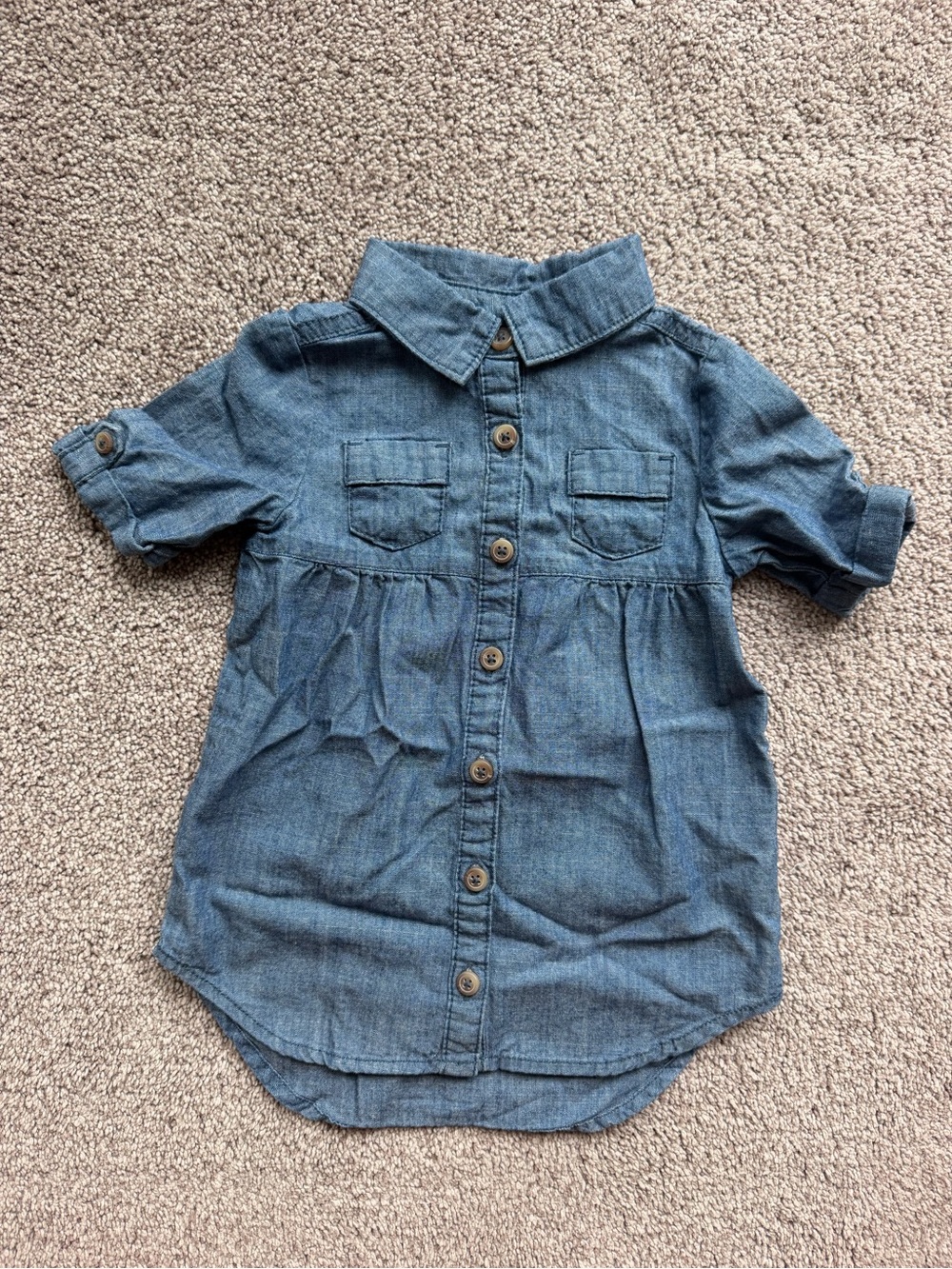 Old Navy Girls' Denim Button-Down Shirt in Blue